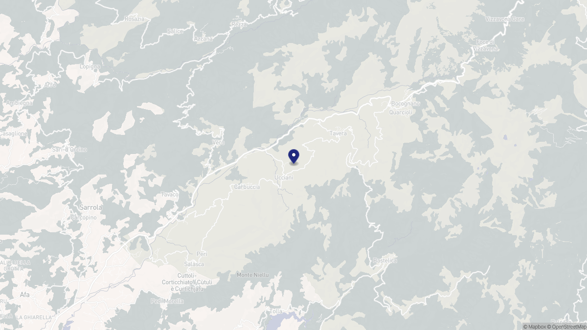 Aperçu cartographique de Ucciani, centré sur la commune