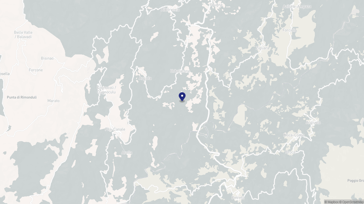 Aperçu cartographique de Urbalacone, centré sur la commune