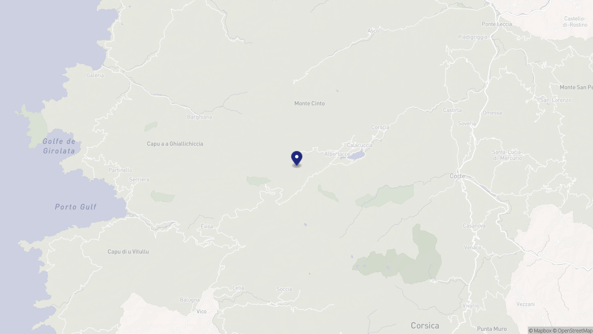 Aperçu cartographique de Albertacce, centré sur la commune