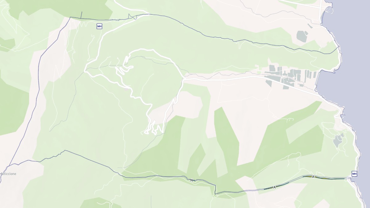 Aperçu cartographique de Cagnano, centré sur la commune