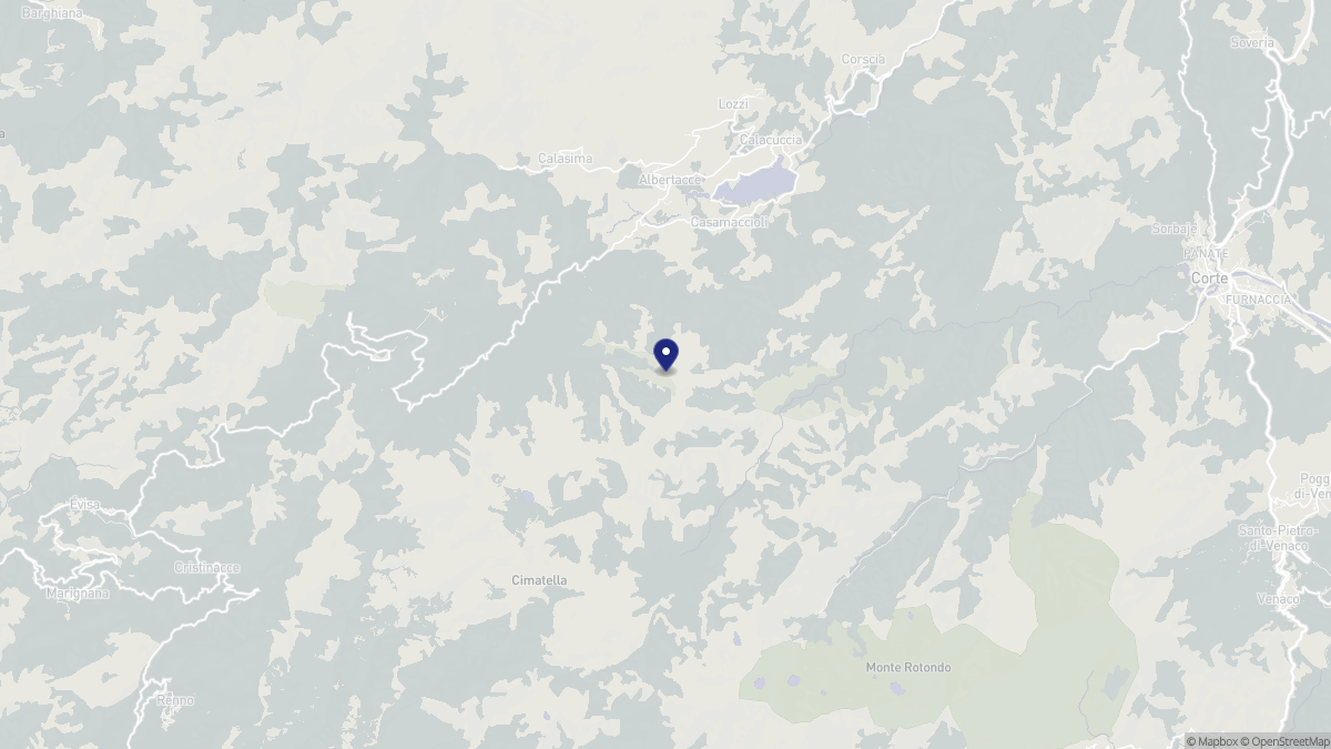 Aperçu cartographique de Casamaccioli, centré sur la commune