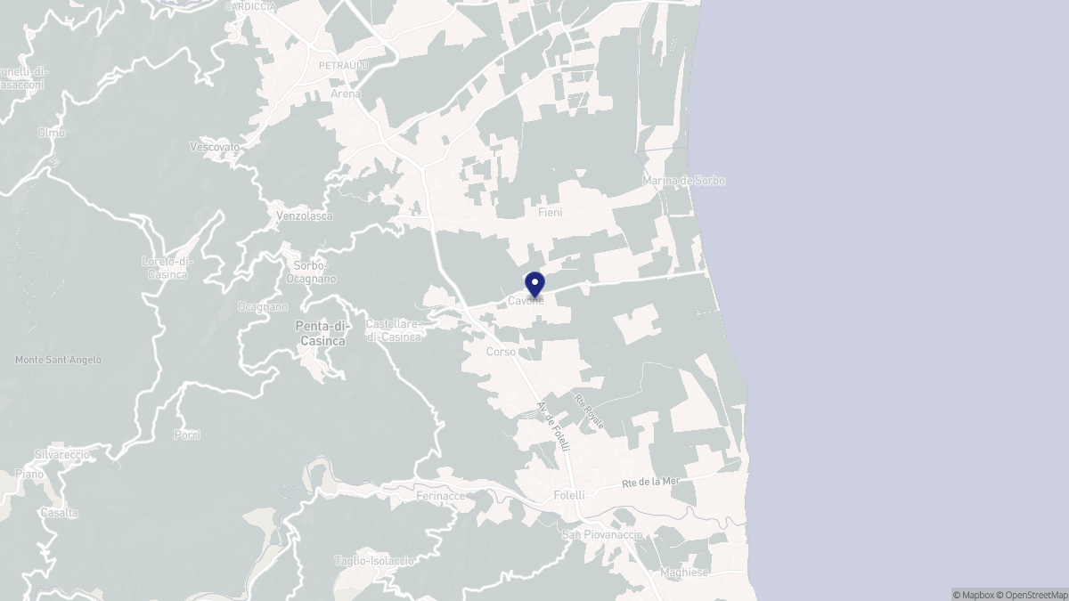 Aperçu cartographique de Castellare-di-Casinca, centré sur la commune