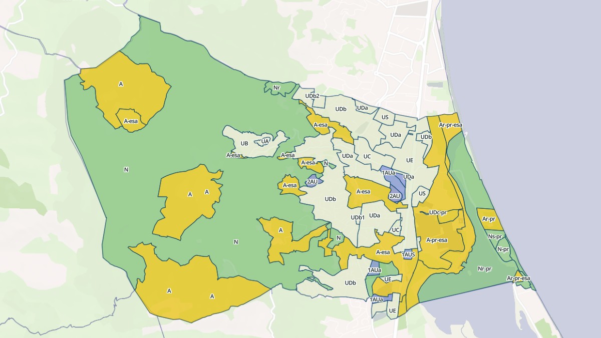 Aperçu cartographique de Furiani, centré sur la commune