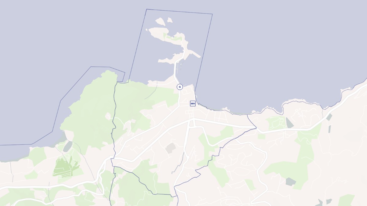 Aperçu cartographique de L'Île-Rousse, centré sur la commune