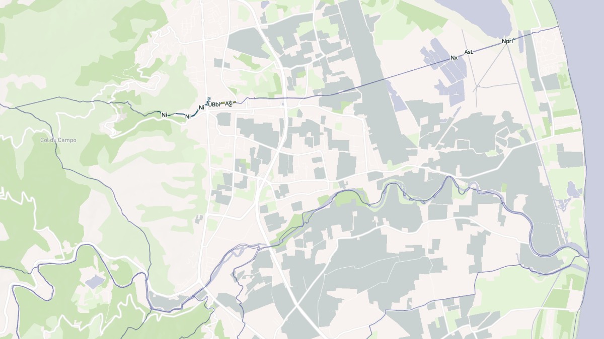 Aperçu cartographique de Lucciana, centré sur la commune
