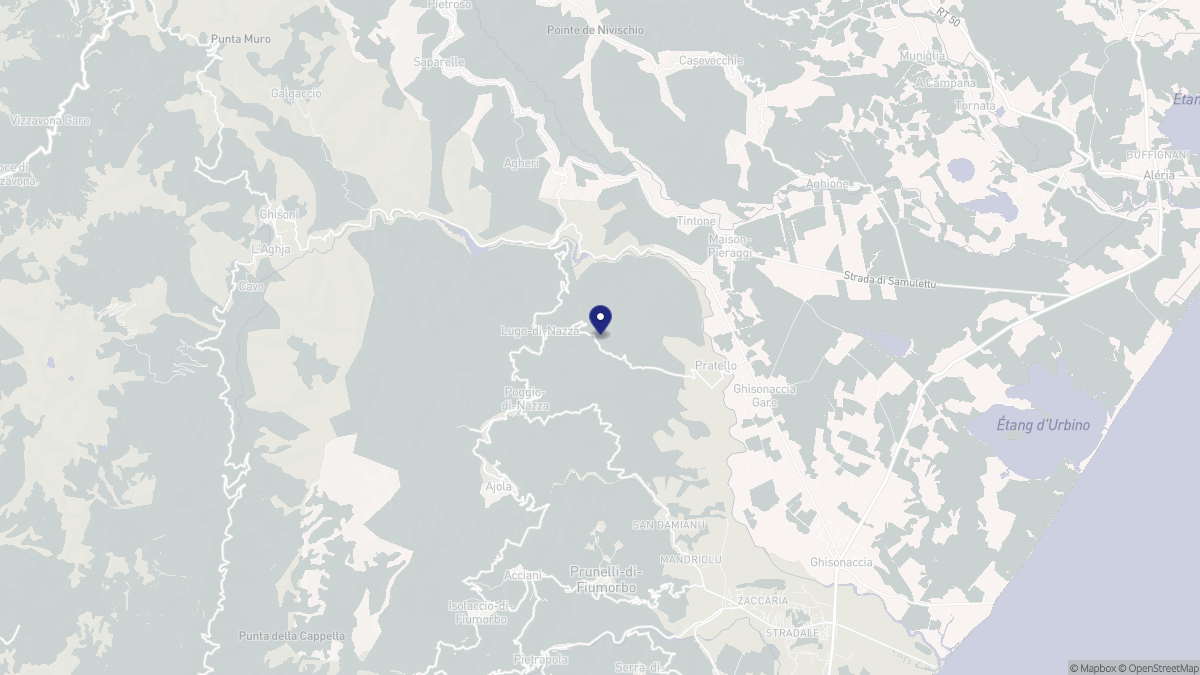 Aperçu cartographique de Lugo-di-Nazza, centré sur la commune