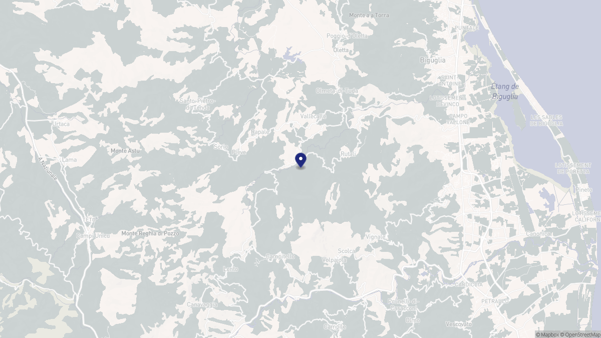 Aperçu cartographique de Murato, centré sur la commune