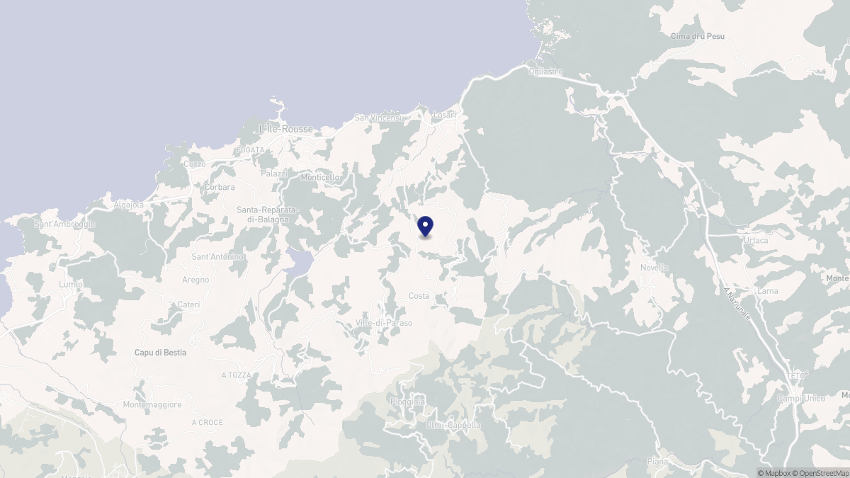 Aperçu cartographique de Occhiatana, centré sur la commune