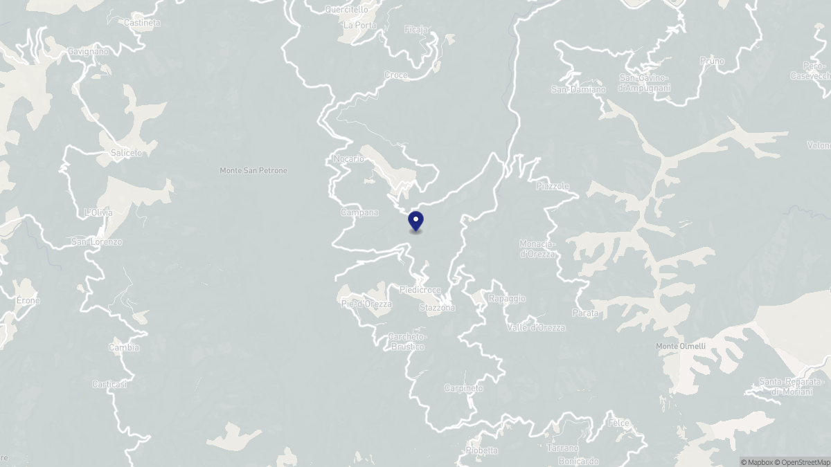 Aperçu cartographique de Piedicroce, centré sur la commune