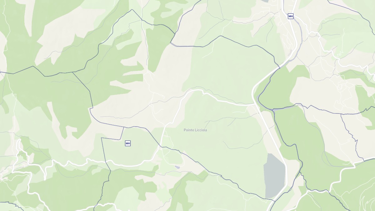 Aperçu cartographique de Piedigriggio, centré sur la commune