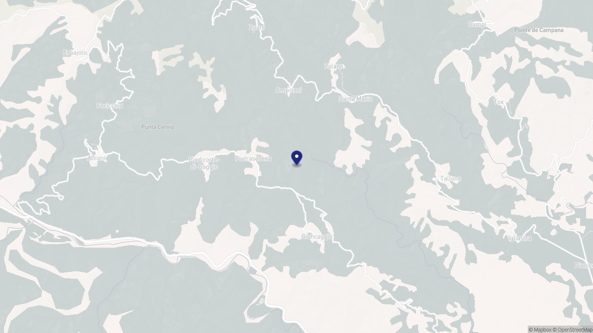 Aperçu cartographique de Pietraserena, centré sur la commune