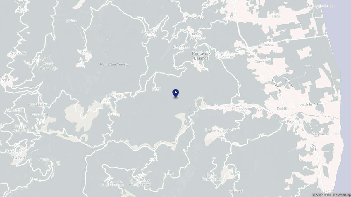 Aperçu cartographique de Porri, centré sur la commune