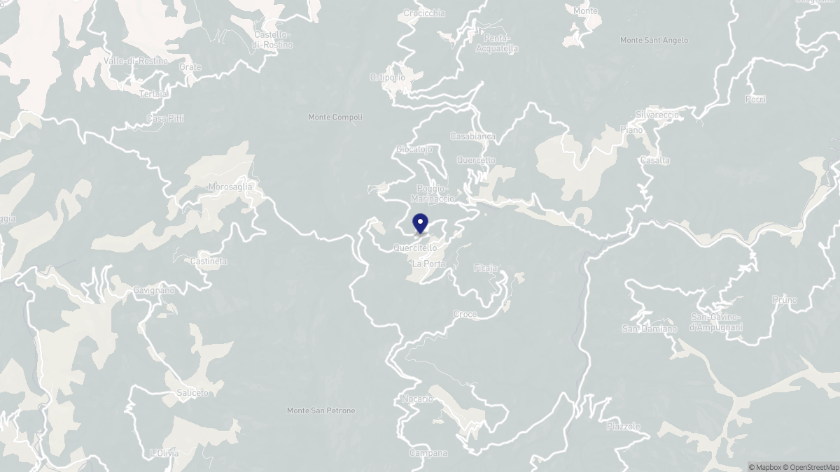 Aperçu cartographique de Quercitello, centré sur la commune