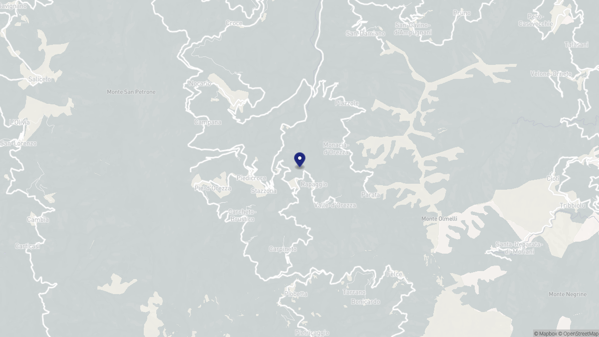 Aperçu cartographique de Rapaggio, centré sur la commune