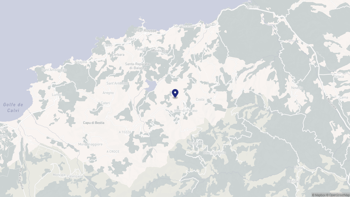 Aperçu cartographique de Speloncato, centré sur la commune