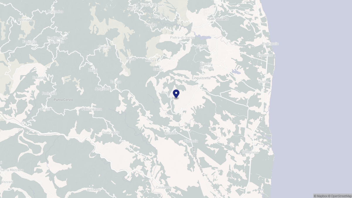 Aperçu cartographique de Tox, centré sur la commune