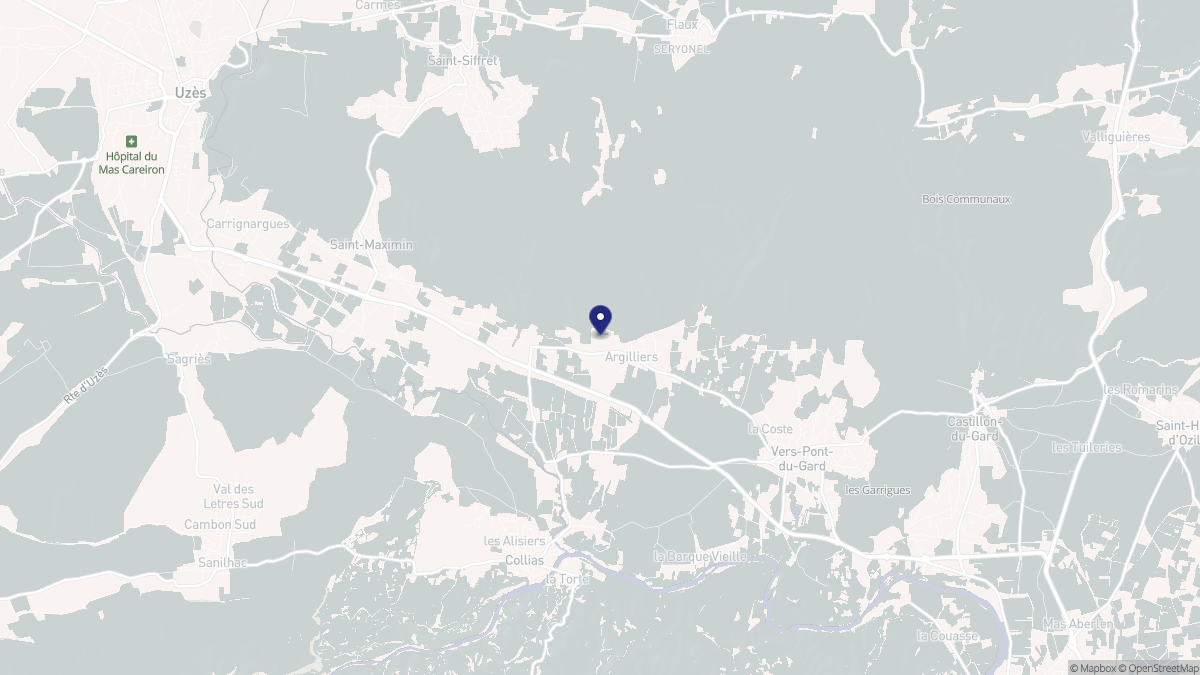 Aperçu cartographique de Argilliers, centré sur la commune