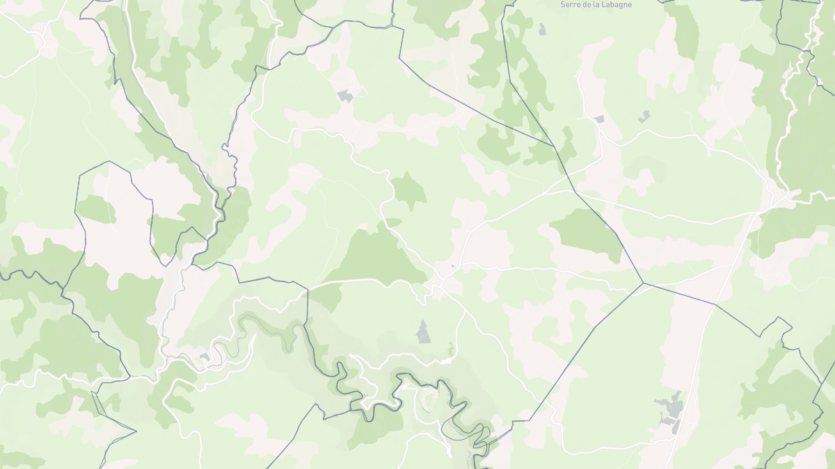Aperçu cartographique de Blandas, centré sur la commune