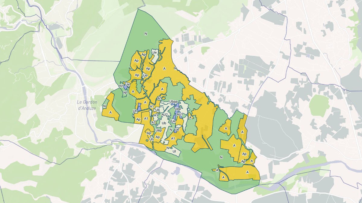 Aperçu cartographique de Boisset-et-Gaujac, centré sur la commune