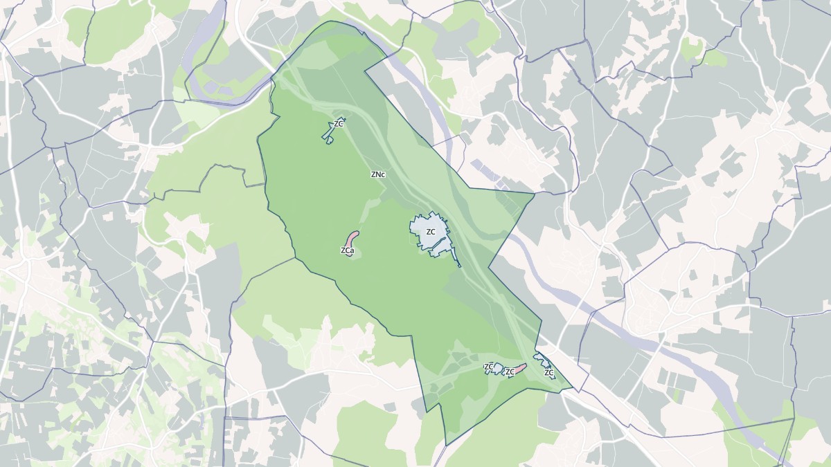 Aperçu cartographique de Boucoiran-et-Nozières, centré sur la commune