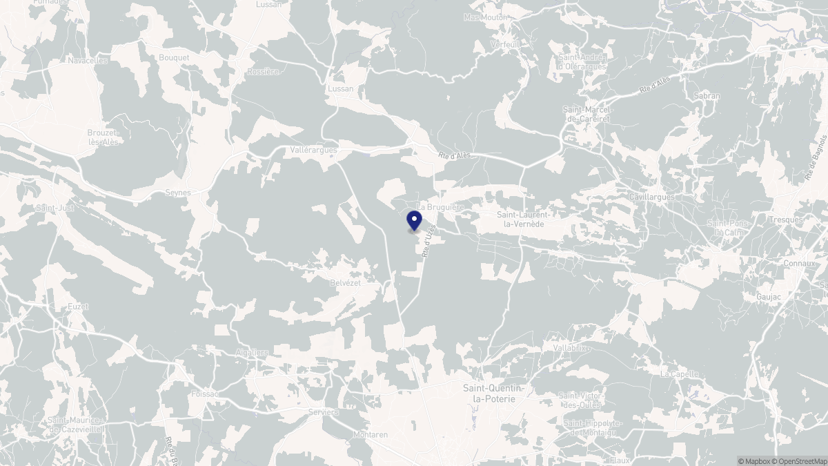 Aperçu cartographique de La Bruguière, centré sur la commune