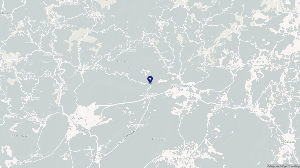 Aperçu cartographique de La Cadière-et-Cambo, centré sur la commune