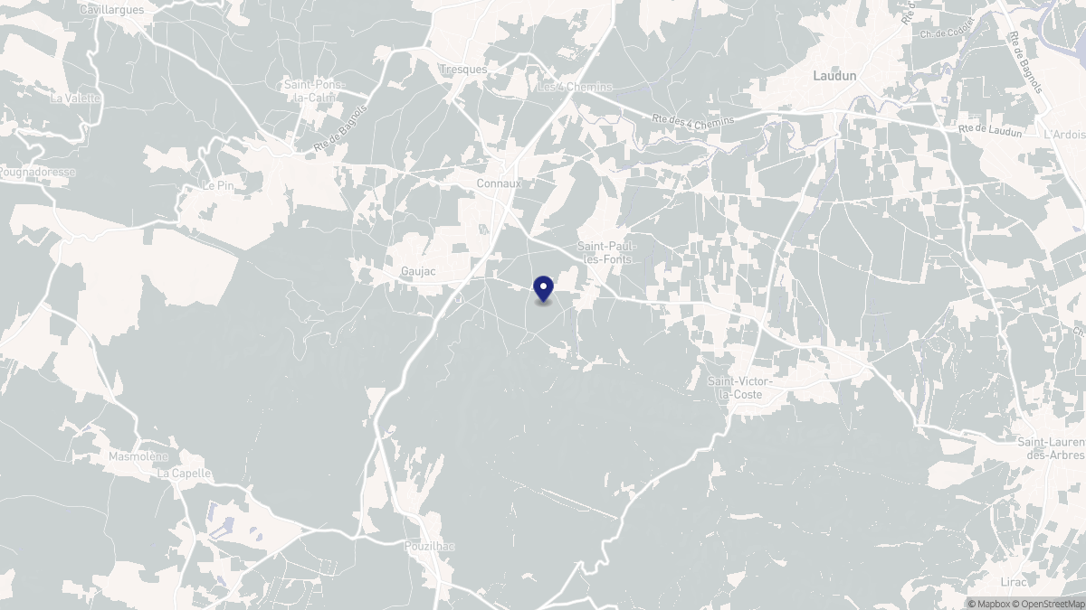 Aperçu cartographique de Connaux, centré sur la commune