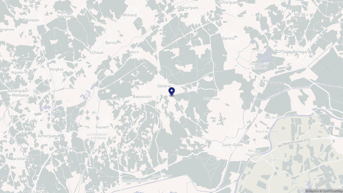 Aperçu cartographique de Générac, centré sur la commune