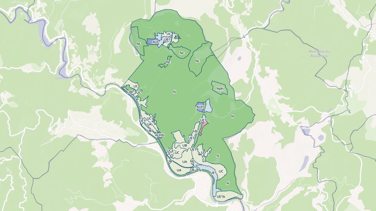 Aperçu cartographique de La Grand-Combe, centré sur la commune