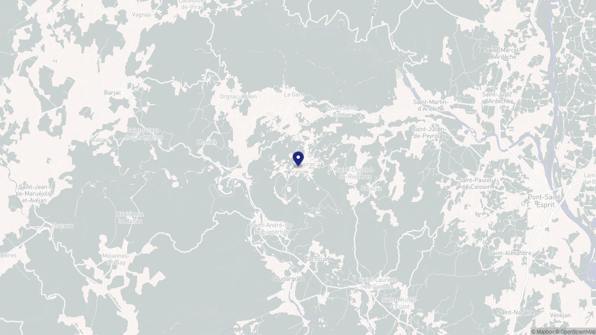 Aperçu cartographique de Issirac, centré sur la commune