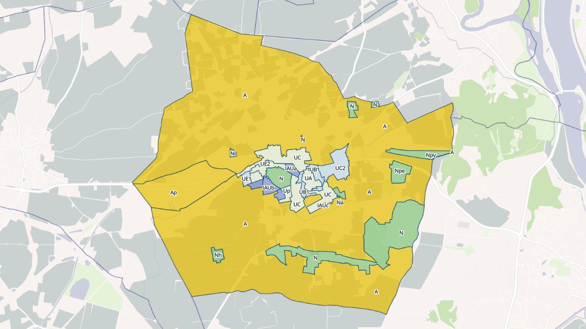 Aperçu cartographique de Jonquières-Saint-Vincent, centré sur la commune