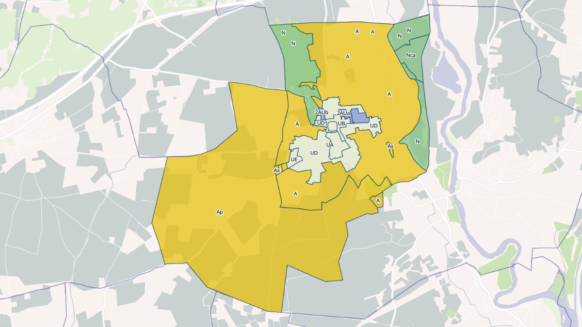 Aperçu cartographique de Meynes, centré sur la commune