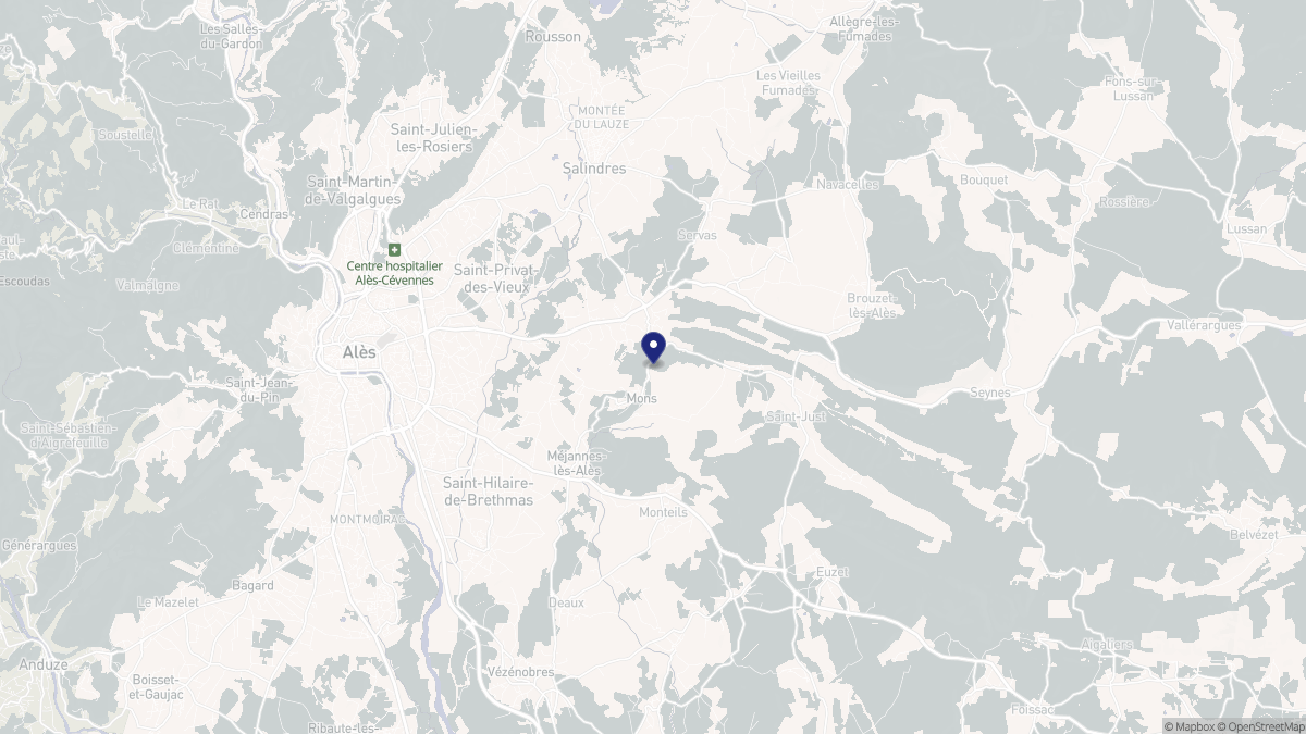 Aperçu cartographique de Mons, centré sur la commune