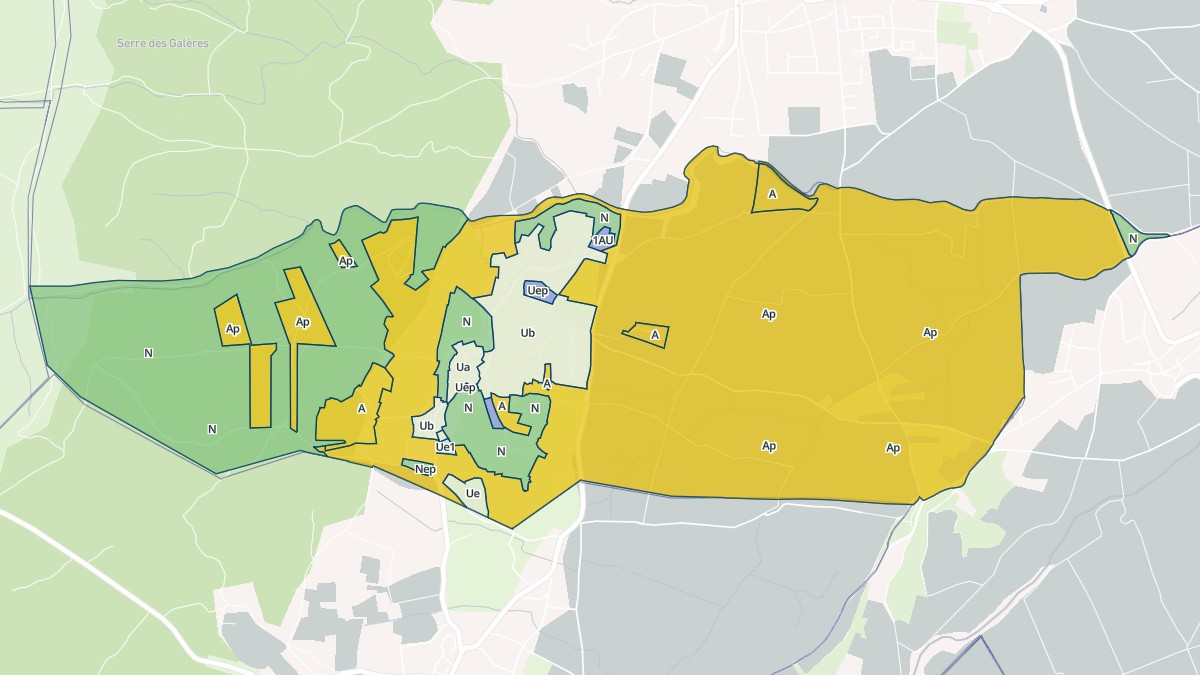 Aperçu cartographique de Montignargues, centré sur la commune