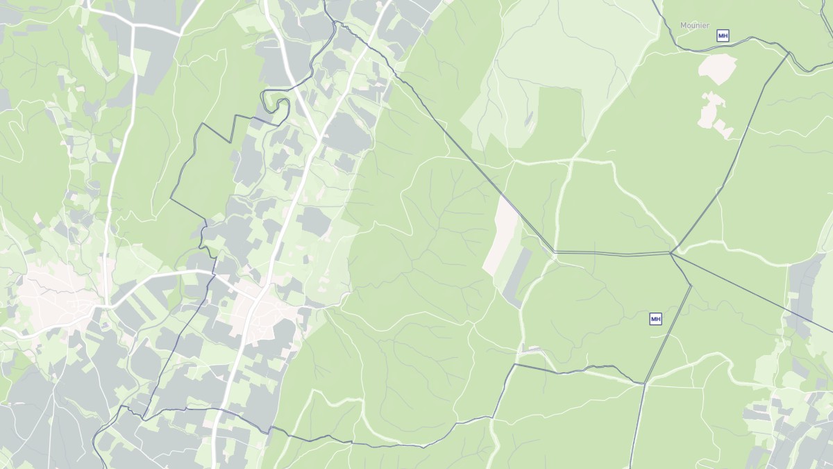 Aperçu cartographique de Montmirat, centré sur la commune
