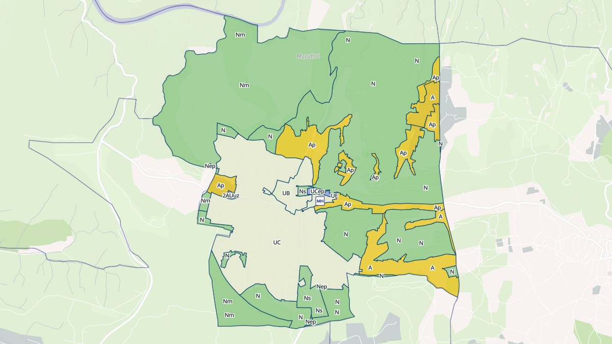 Aperçu cartographique de Poulx, centré sur la commune