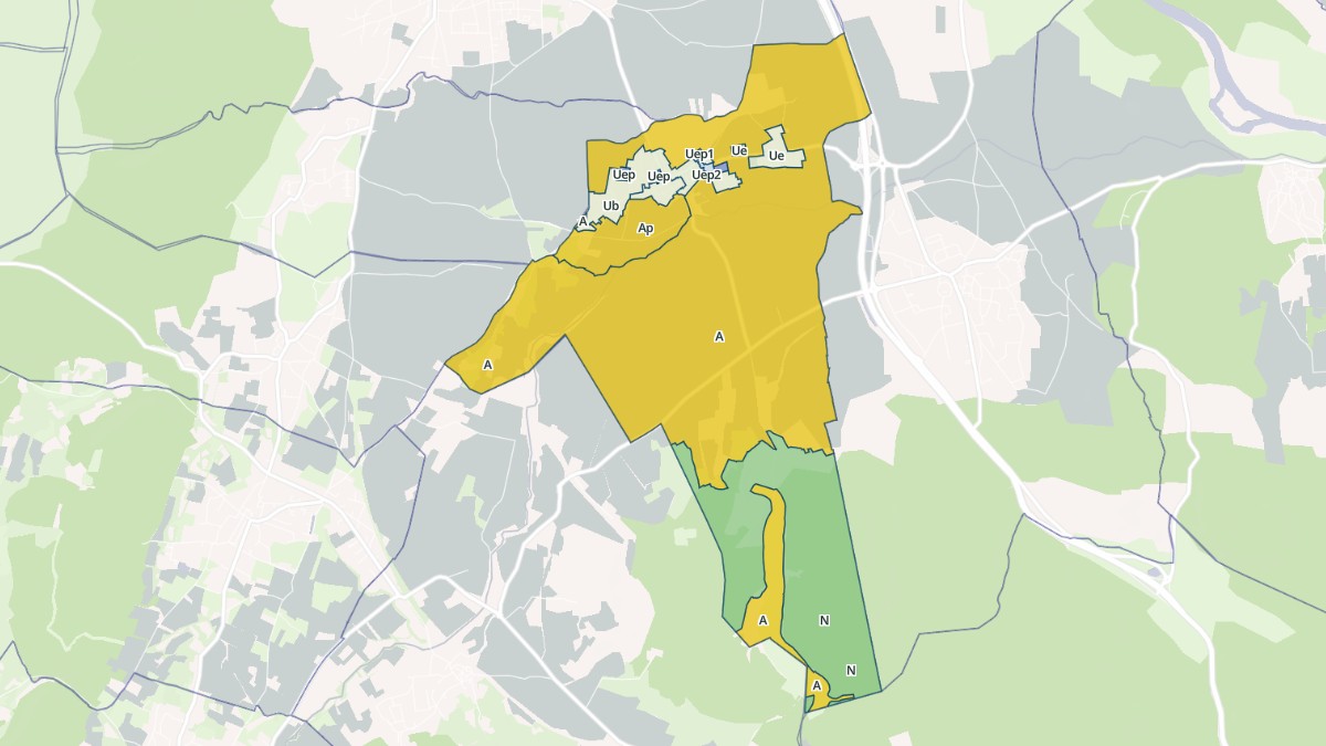 Aperçu cartographique de La Rouvière, centré sur la commune