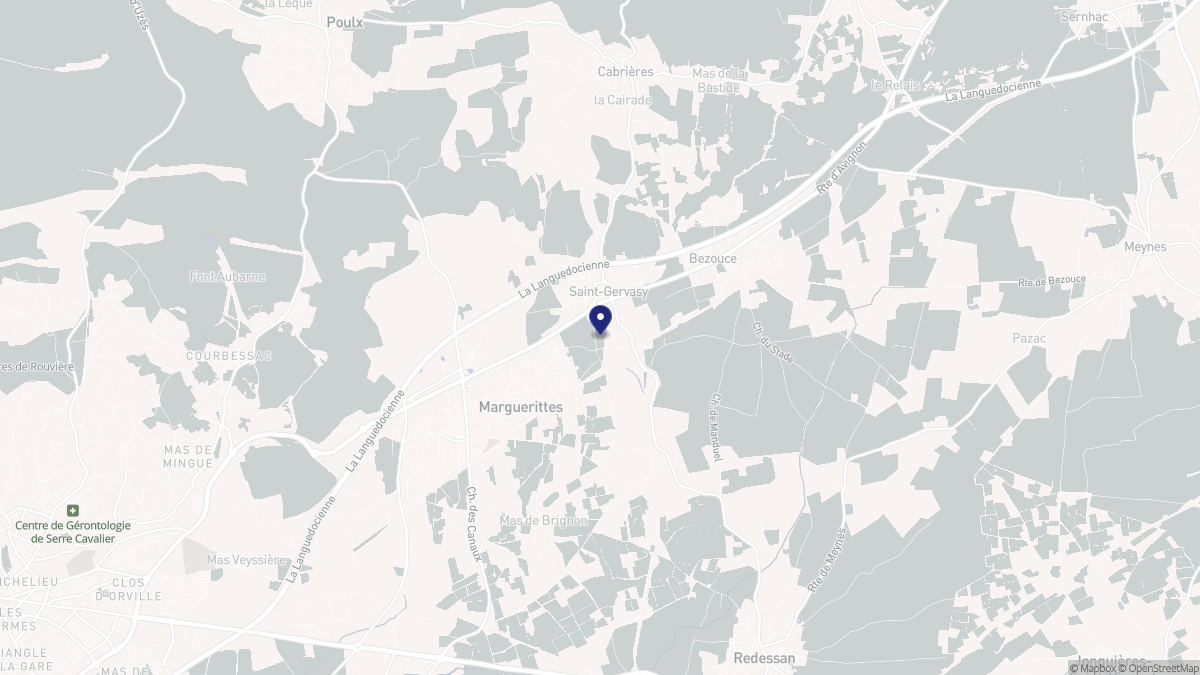 Aperçu cartographique de Saint-Gervasy, centré sur la commune