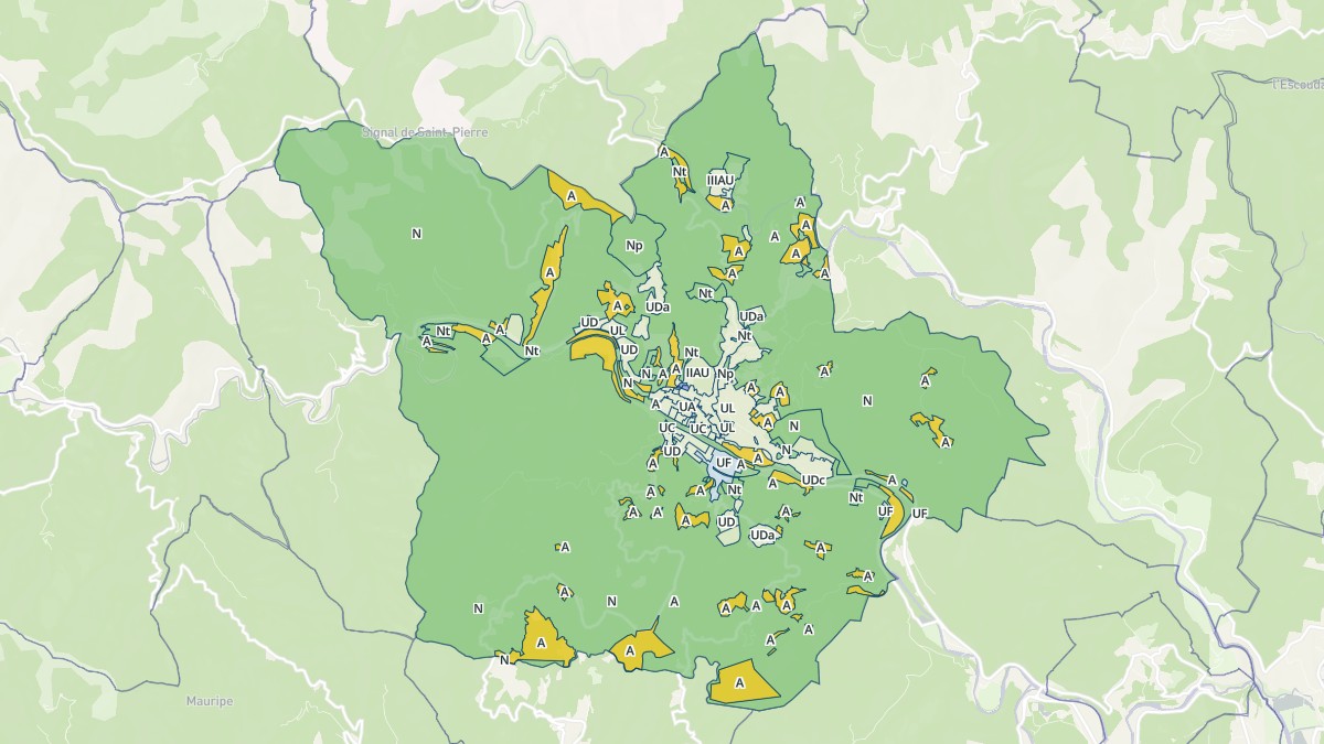 Aperçu cartographique de Saint-Jean-du-Gard, centré sur la commune