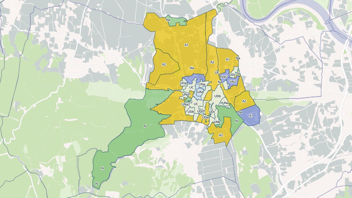 Aperçu cartographique de Saint-Laurent-des-Arbres, centré sur la commune