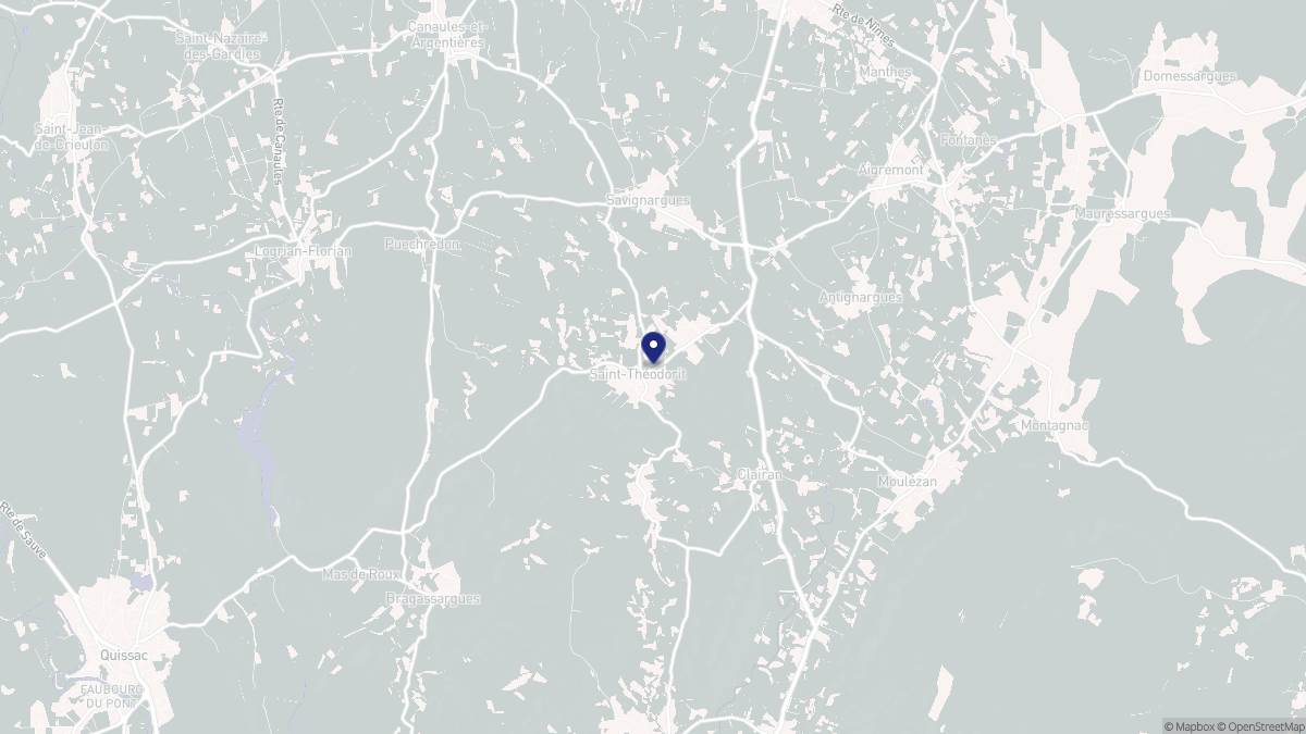 Aperçu cartographique de Saint-Théodorit, centré sur la commune