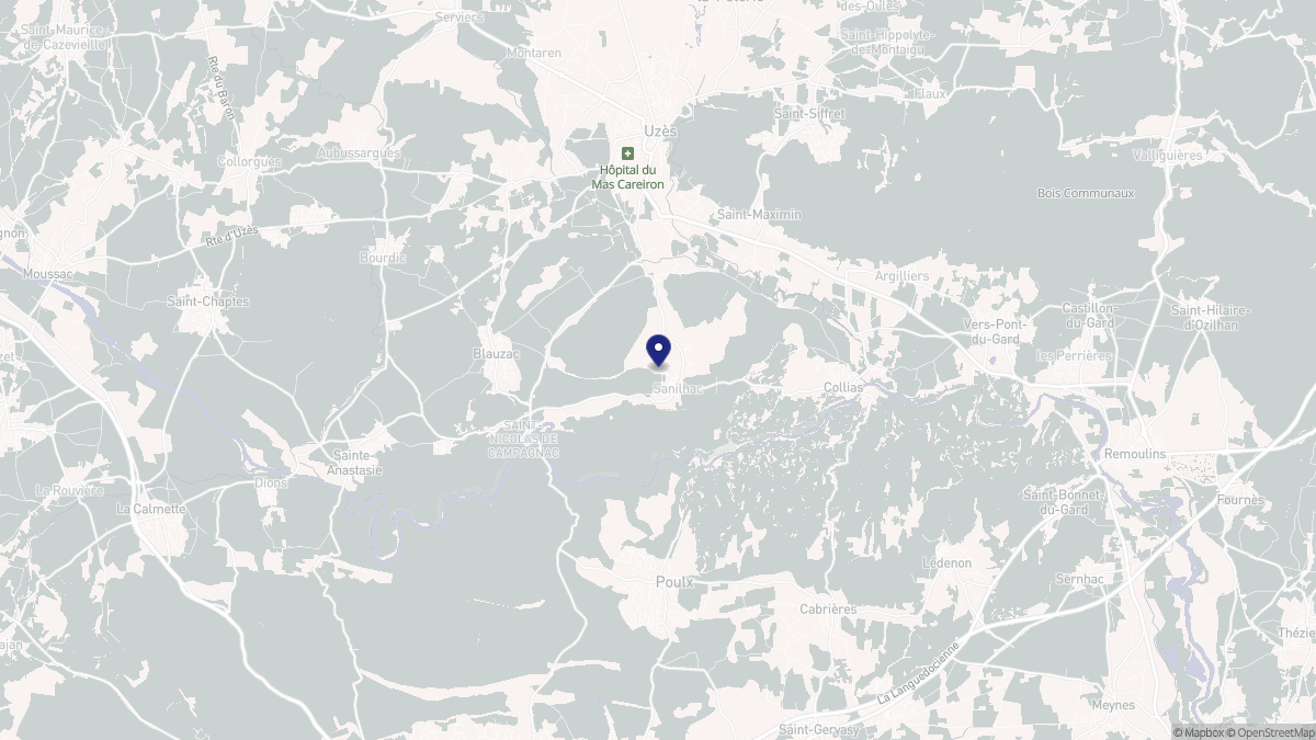 Aperçu cartographique de Sanilhac-Sagriès, centré sur la commune