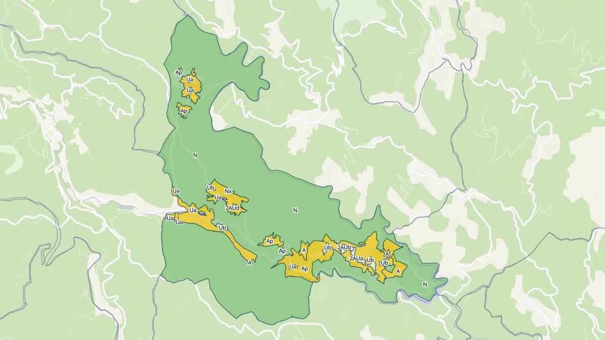 Aperçu cartographique de Sénéchas, centré sur la commune