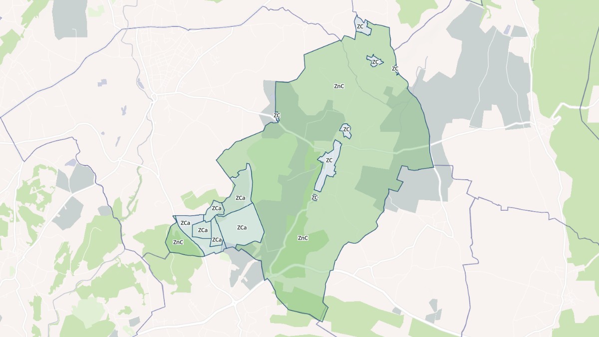 Aperçu cartographique de Servas, centré sur la commune