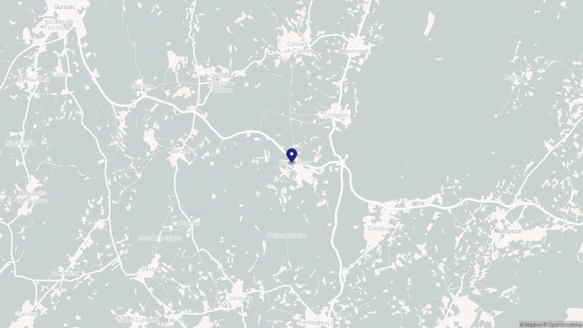 Aperçu cartographique de Vic-le-Fesq, centré sur la commune