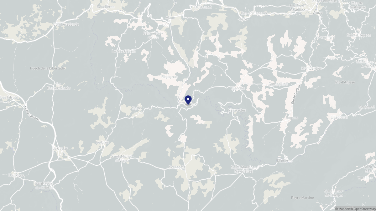 Aperçu cartographique de Vissec, centré sur la commune