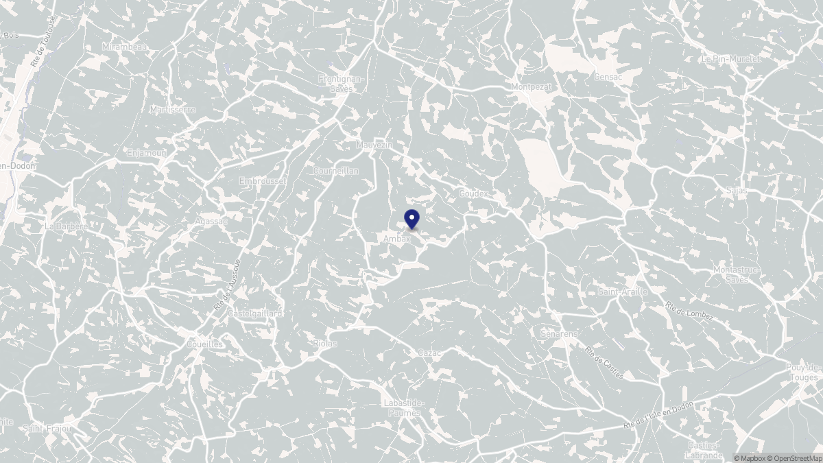 Aperçu cartographique de Ambax, centré sur la commune
