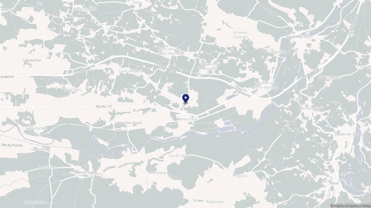 Aperçu cartographique de Beauchalot, centré sur la commune