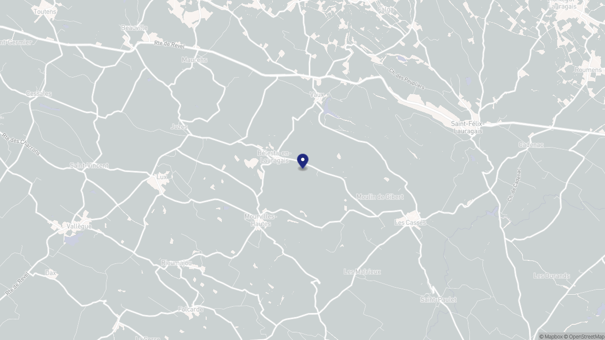 Aperçu cartographique de Bélesta-en-Lauragais, centré sur la commune