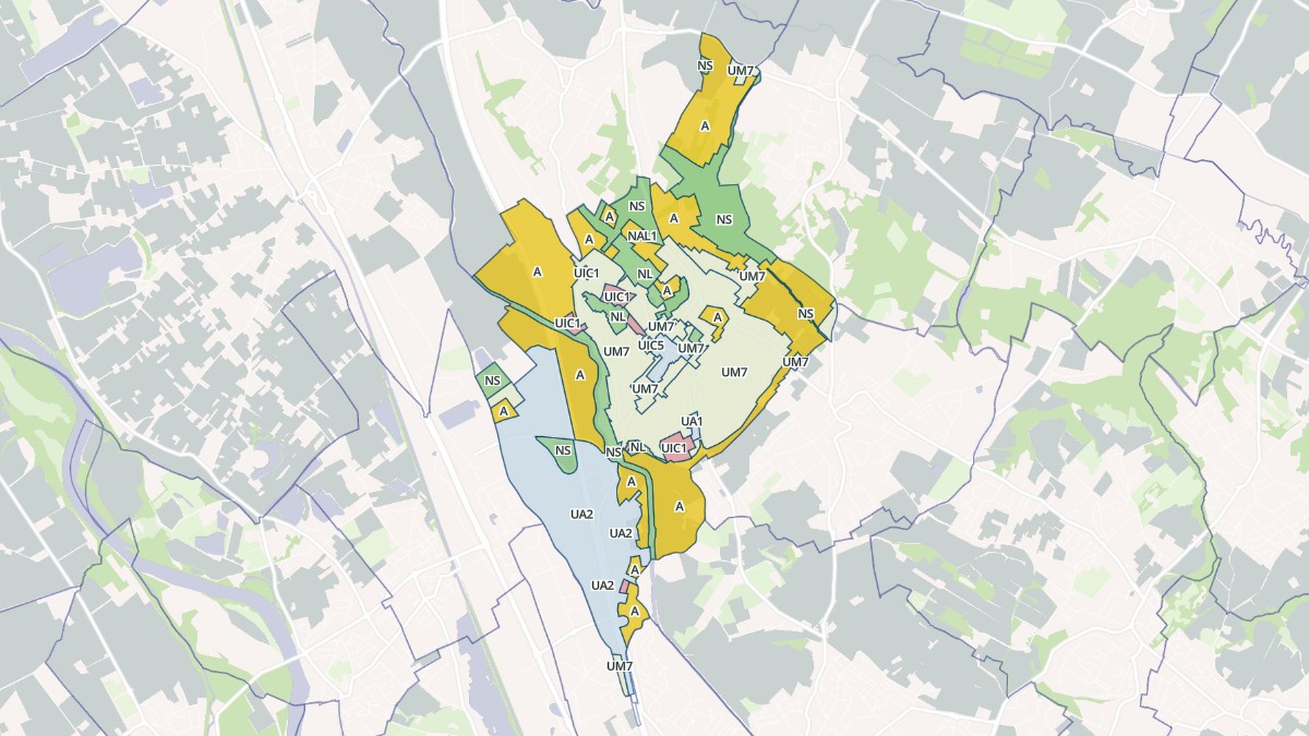 Aperçu cartographique de Bruguières, centré sur la commune